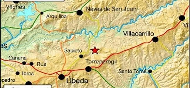 Registrado un seísmo de magnitud 2,9 en la escala Richter con epicentro entre Torreperogil y Sabiote