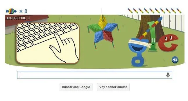 Google y su auto doodle: Fiesta de cumpleaños con piñata interactiva, caramelos y puntos