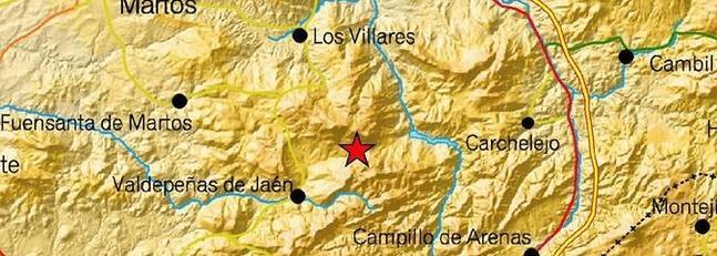 Registrado un terremoto de 2,9 grados es la escala de Richter con epicentro en Valdepeñas de Jaén