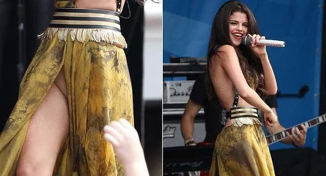 Selena Gomez presenta su ropa interior en concierto por un descuido (foto)  . Ideal